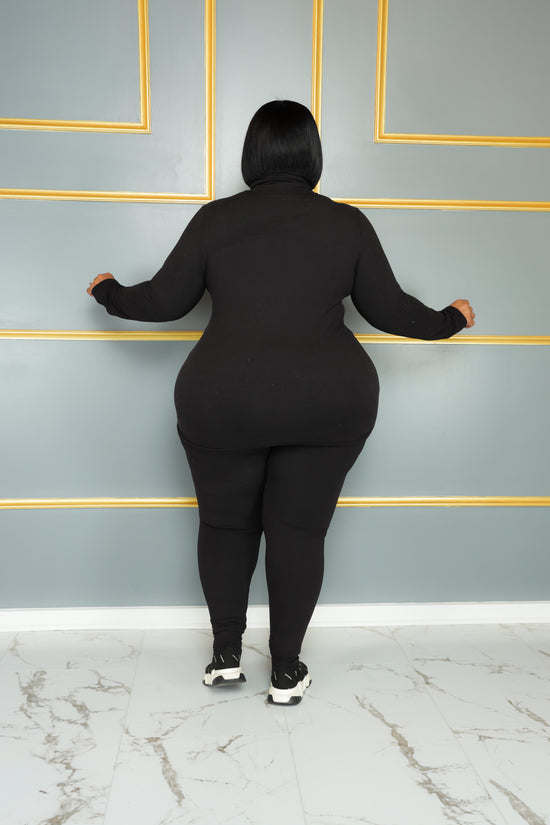 Black Comfy Turtleneck Set