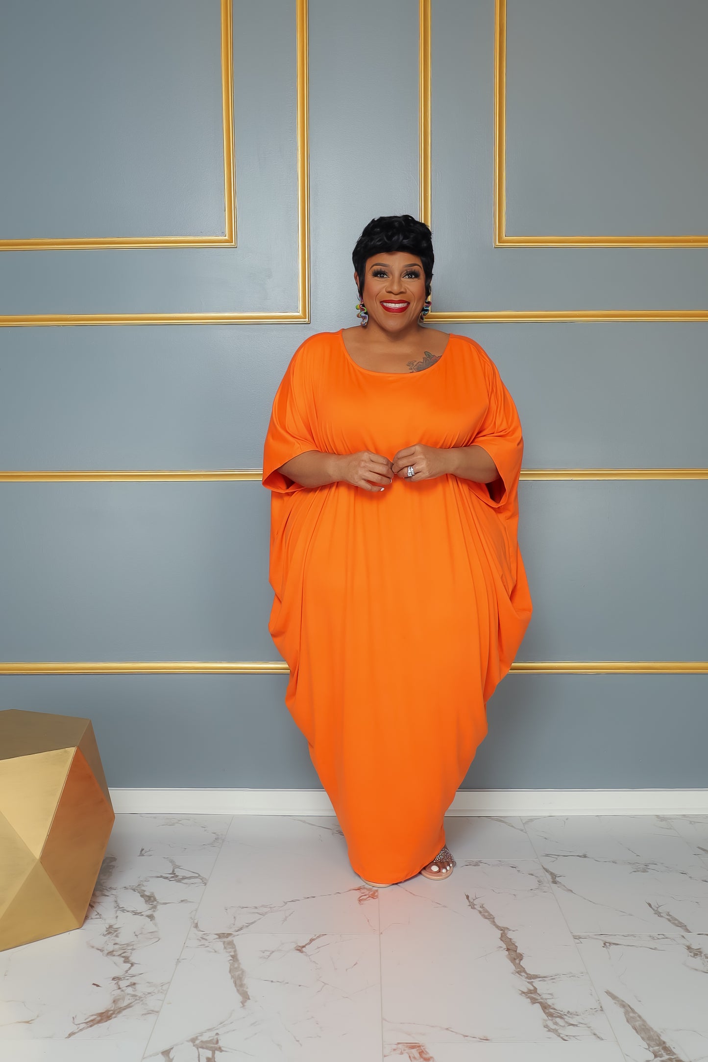 Load image into Gallery viewer, Orange Unbalanced Dress
