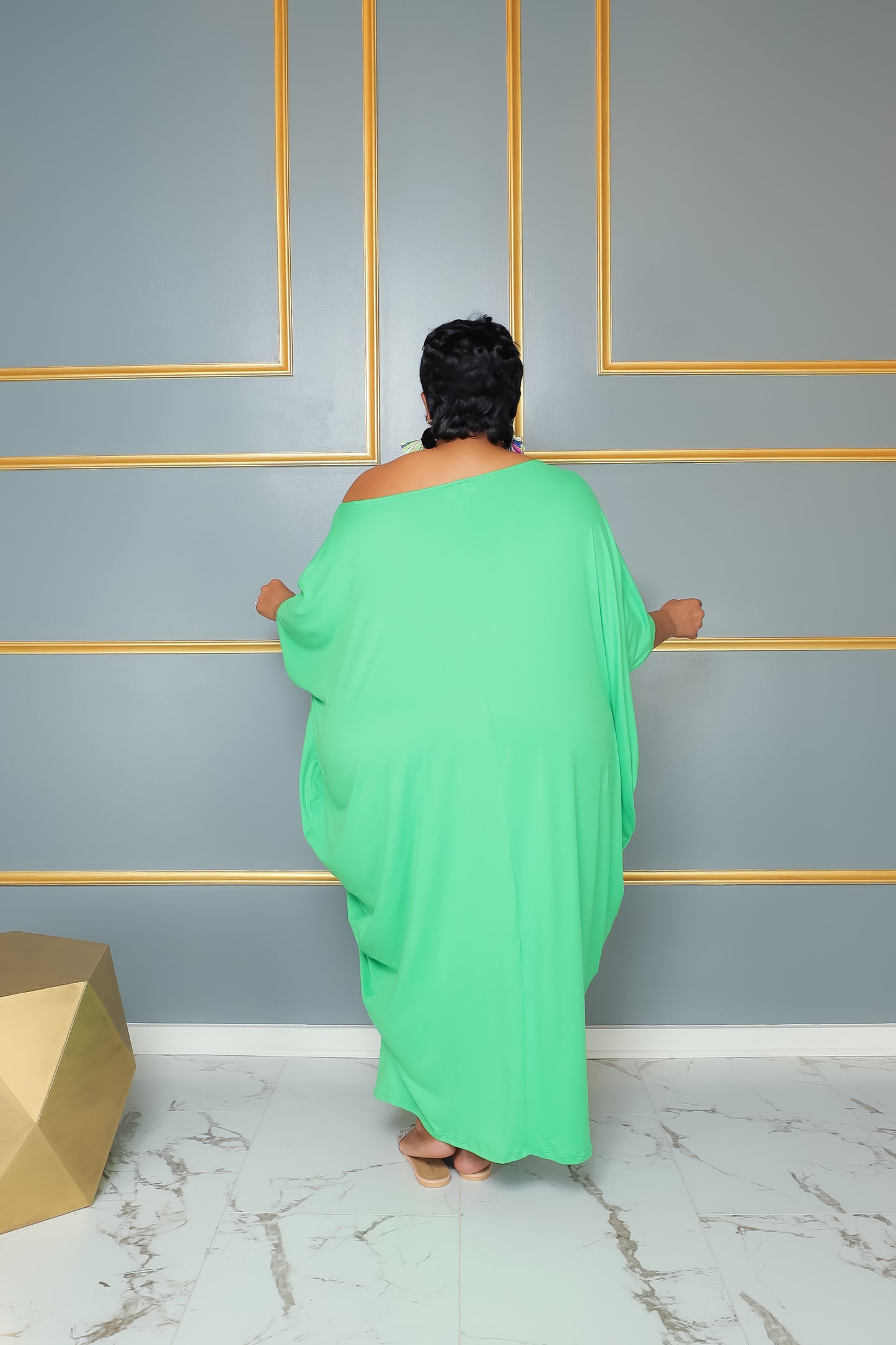 Green Unbalanced Dress