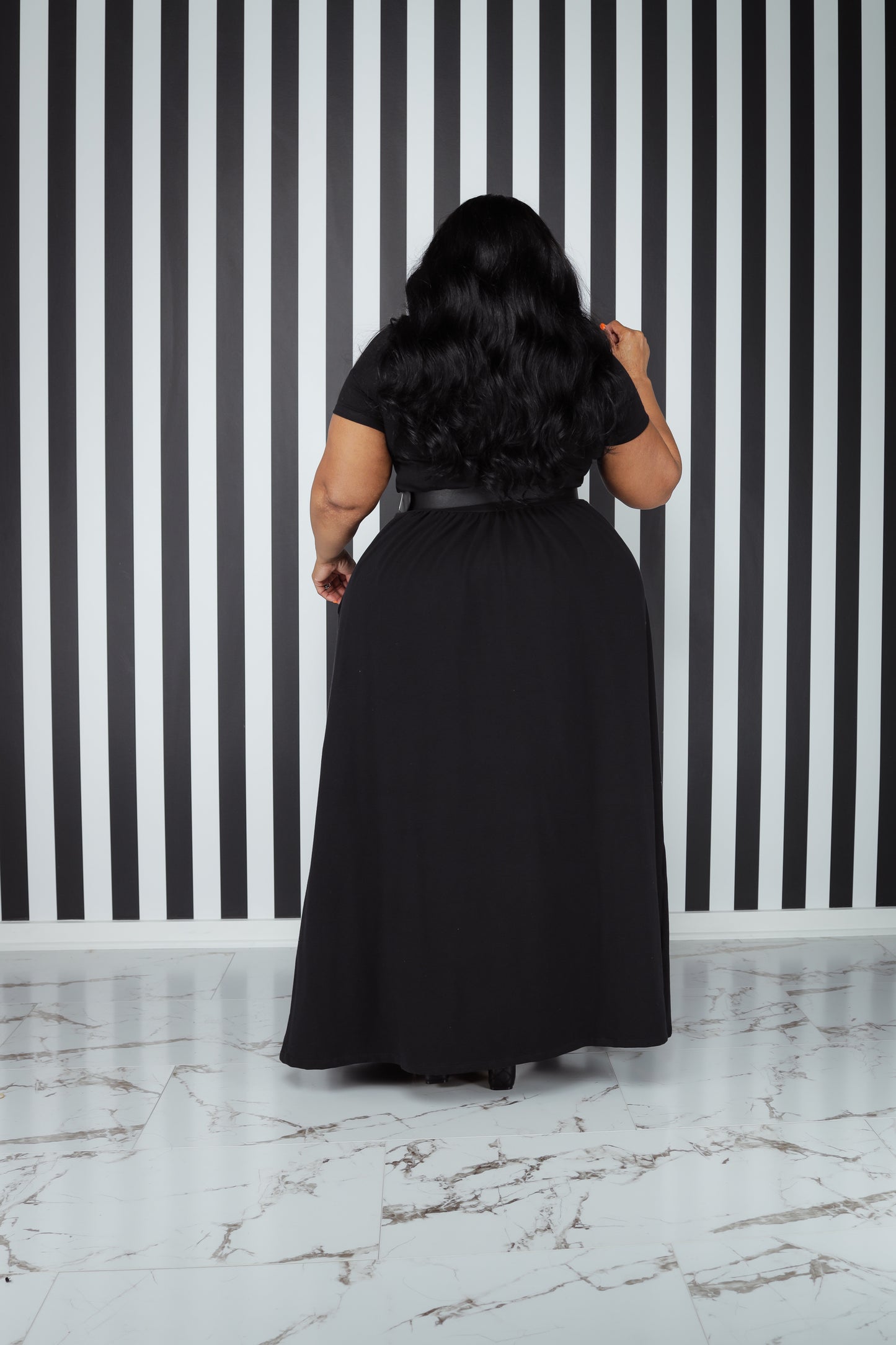 Load image into Gallery viewer, Black Dare to Flare Dress

