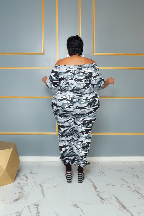 Grey Off Duty Camouflage Jumpsuit