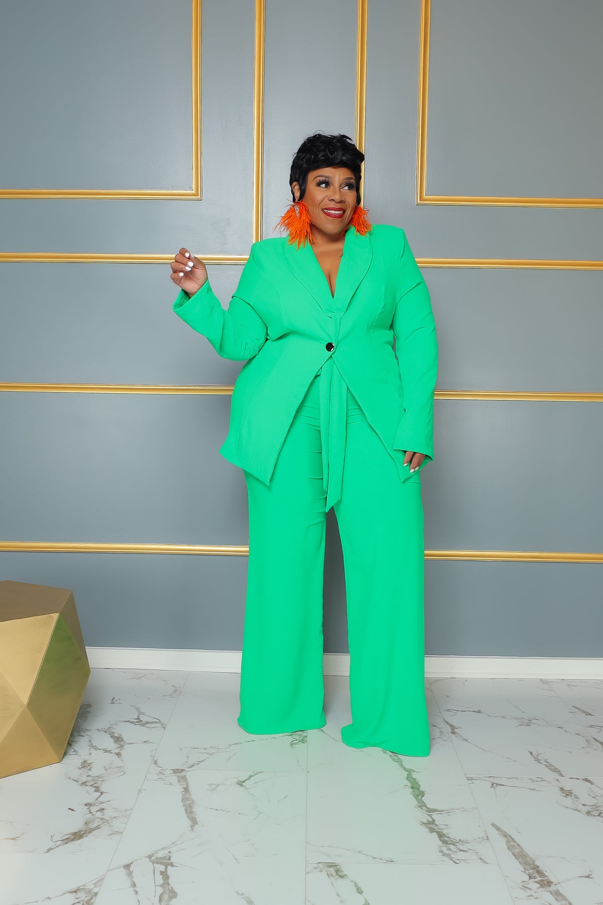 Green Boss Babe Suit