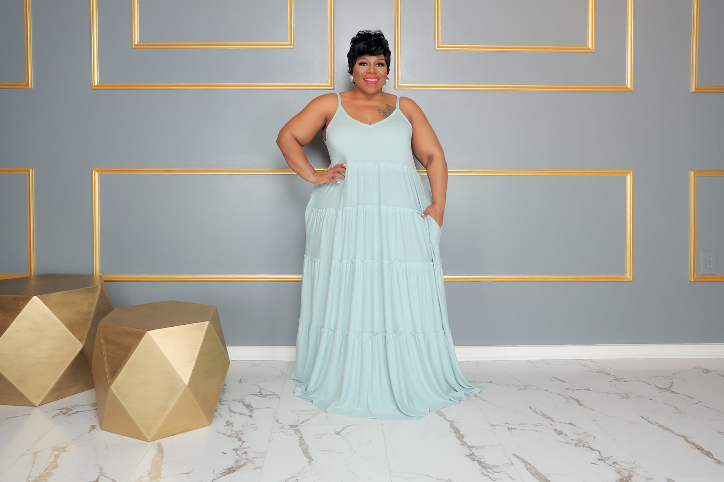 Mint Tiered Dress