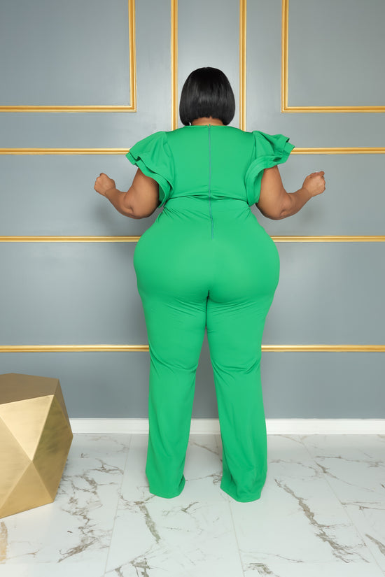 Green Ready to Ruffle Jumpsuit