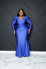 Royal Blue Twisted By The Waist Gown