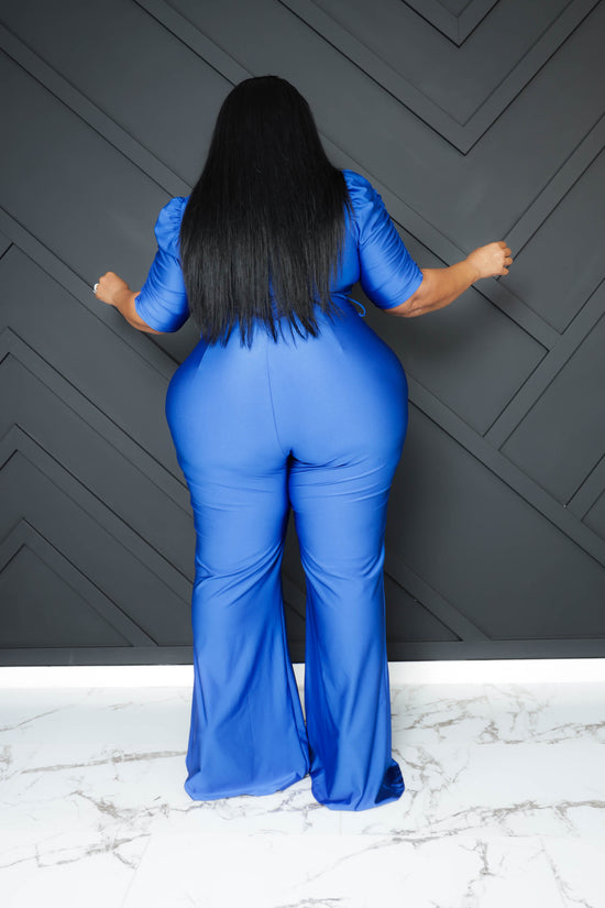 Load image into Gallery viewer, Royal Blue Tori Flare Jumpsuit
