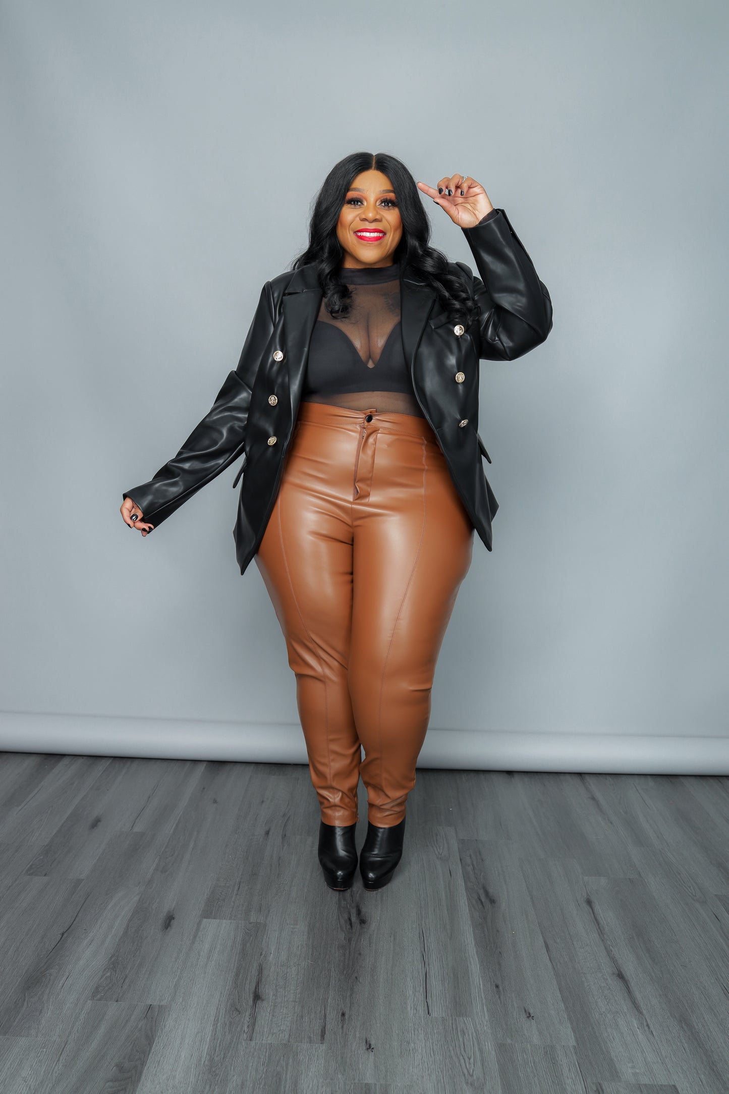 Cognac Vegan Skinny Pant