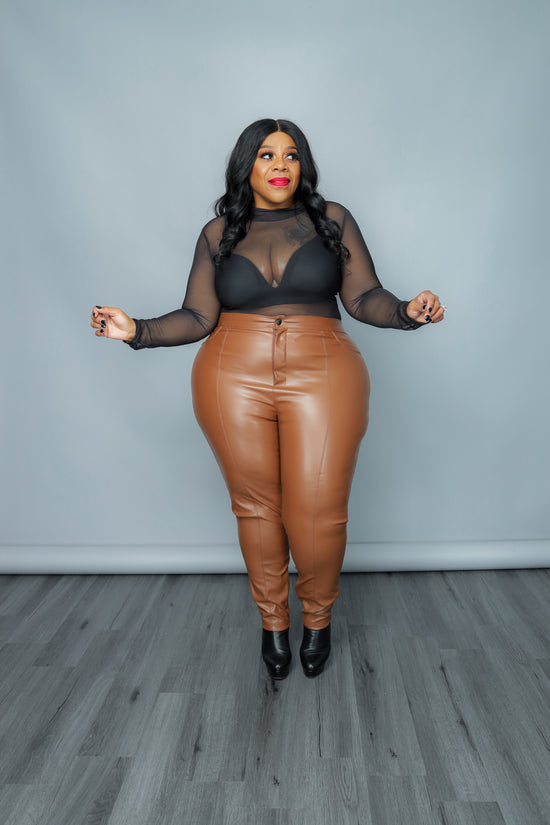 Cognac Vegan Skinny Pant