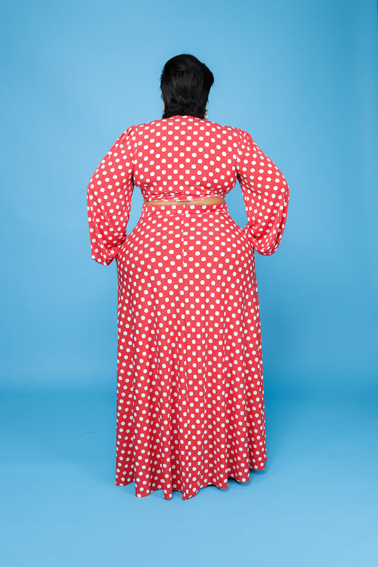 Red Polka Dot Lashun Skirt Set