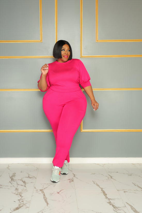 Pink Puff Me Jogger Set