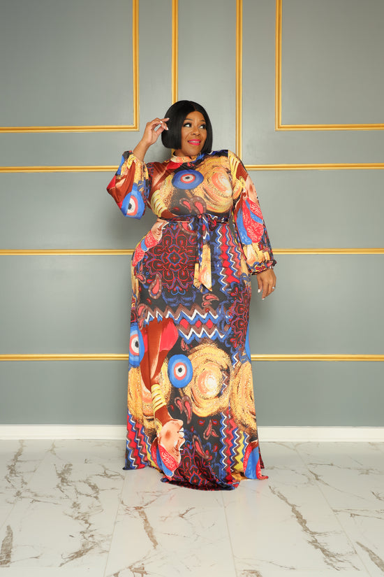 Yellow Orna Colorful Maxi Dress