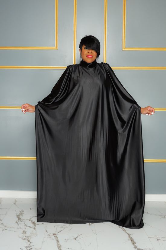 Load image into Gallery viewer, Black Capetown Satin Dress
