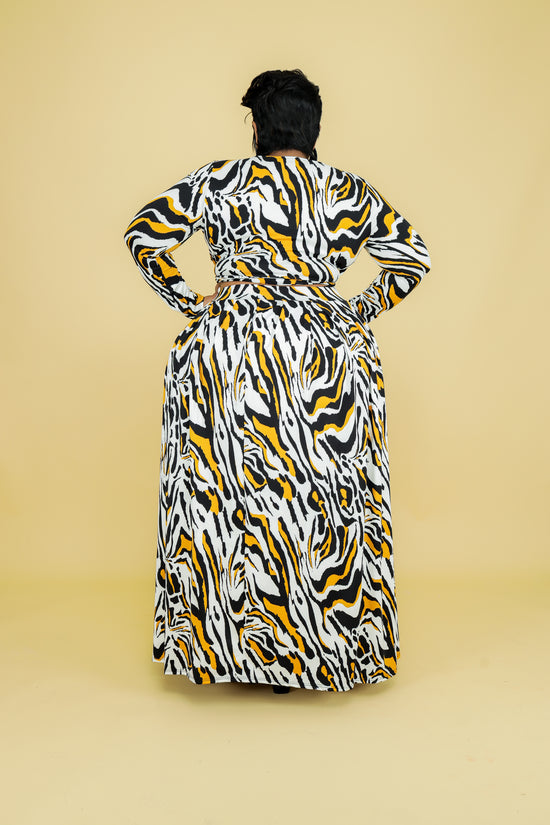 Mustard Print Skirt Set