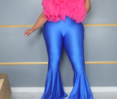 Royal Blue Mermaid Flare Pants.