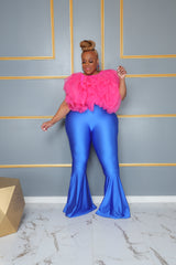 Royal Blue Mermaid Flare Pants.