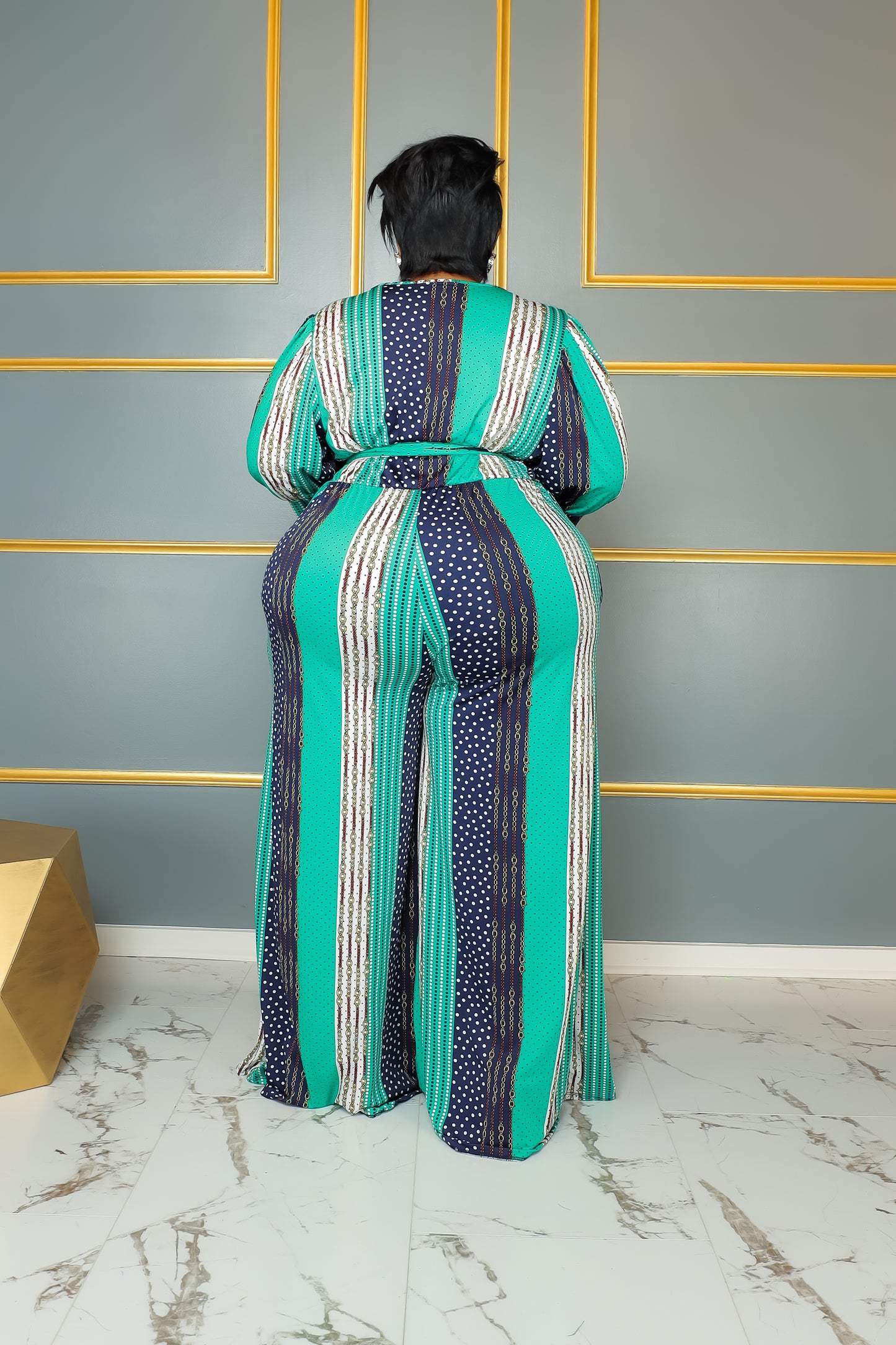Load image into Gallery viewer, Green Print So Classy Jumpsuit
