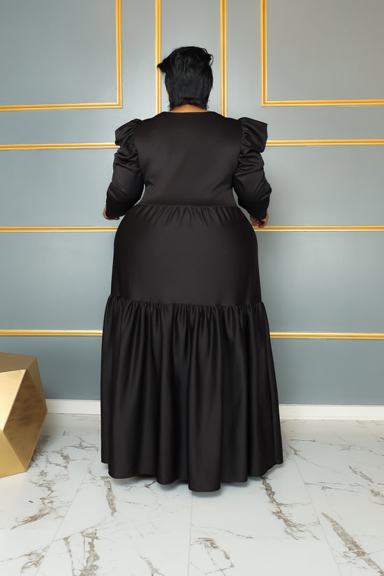 Black Adore Tiered Maxi Dress