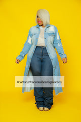 Blue Ruched Leg Jeans
