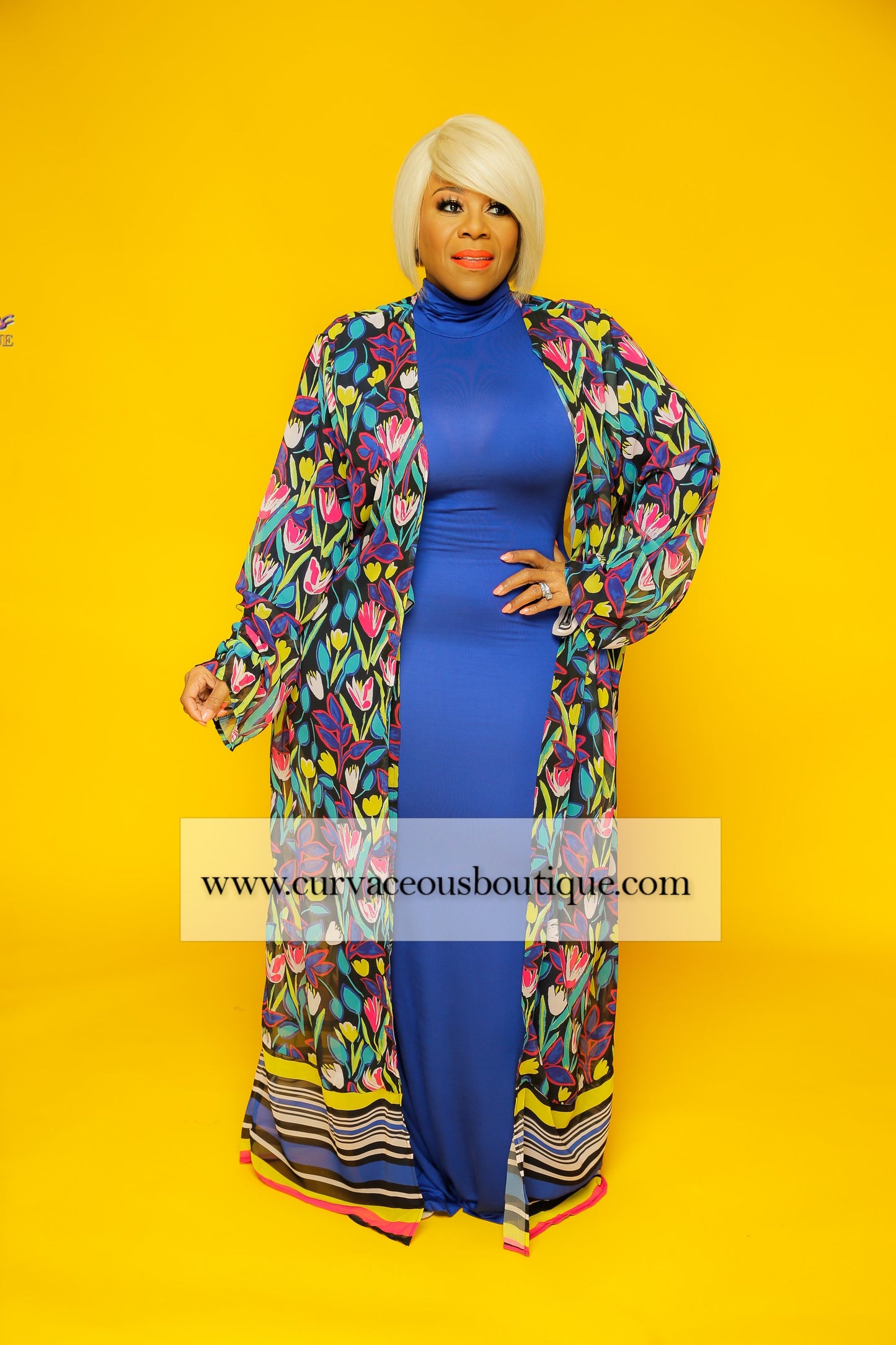 Royal Blue Lala Turtleneck Maxi Dress
