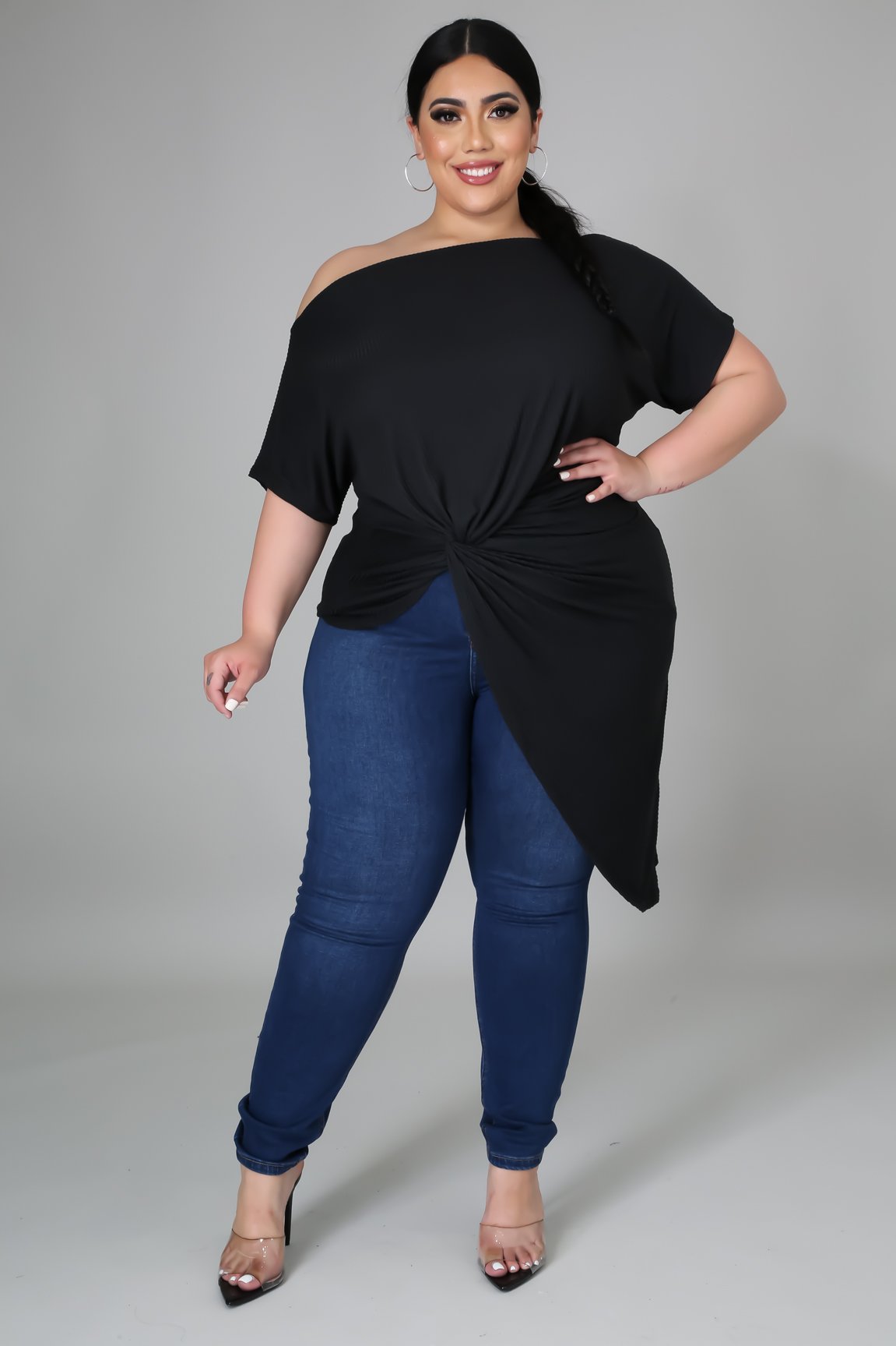 Black Twist Knot Top