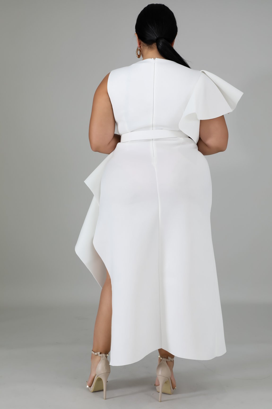 Ivory Davina Belt Dress