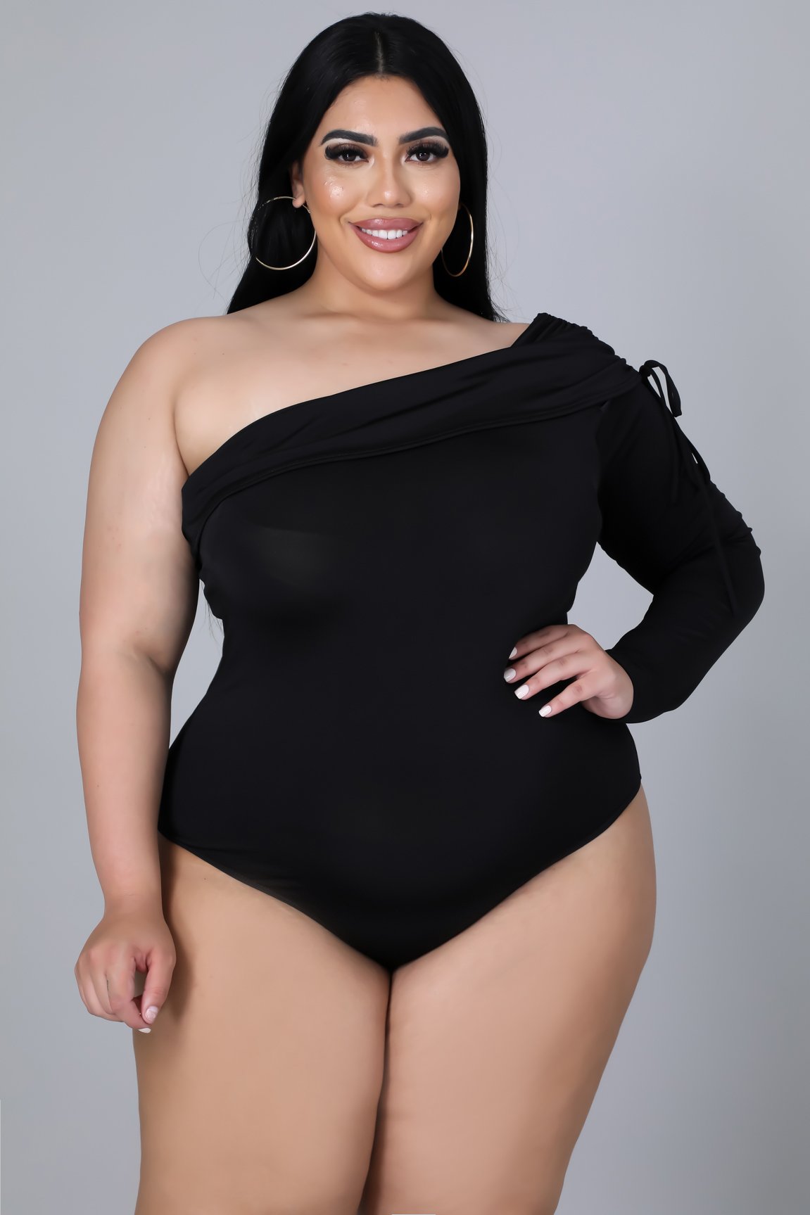 Load image into Gallery viewer, Black One Sleeve Body-suit

