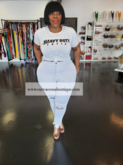 White Heavy Duty Cutie Tee