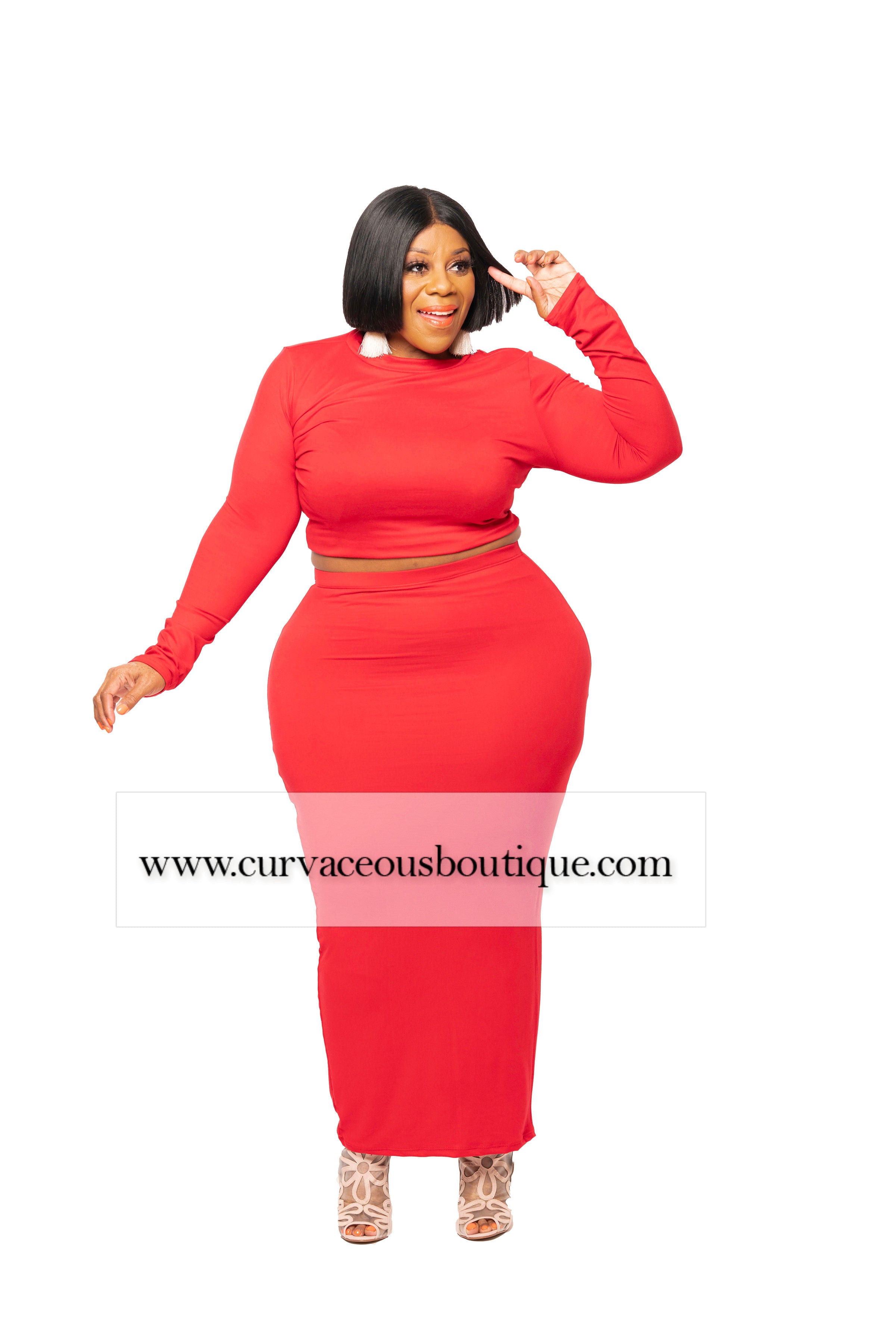 Red Donnie Maxi Skirt Set