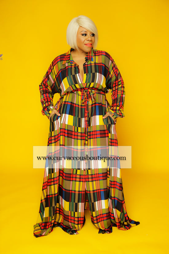 Load image into Gallery viewer, Colorful Plaid A-line Maxi Dress
