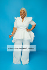 Ivory Voluptuous Wide Pant Set