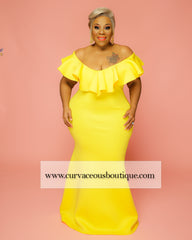 Yellow Chandler Ruffle Gown