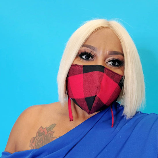 Red Plaid Face Mask
