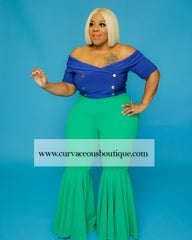Kelly Green Mermaid Flare Pants