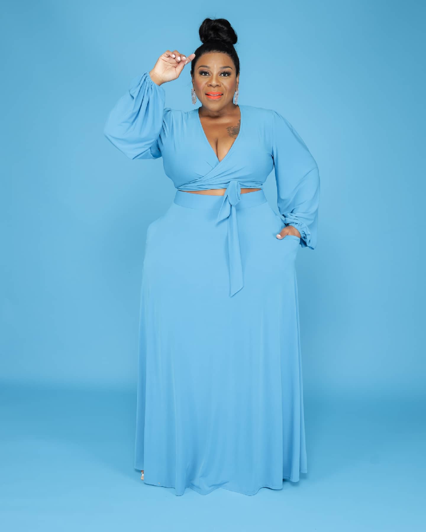 Turquoise Lashun Maxi Skirt Set