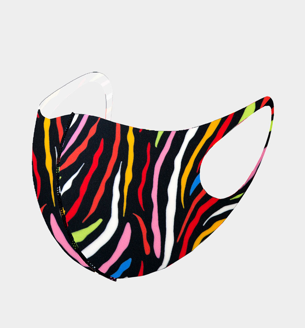 Colorful Zebra Face Mask