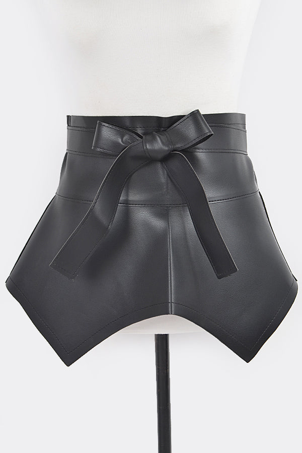 Black Faux Leather Skirt Belt