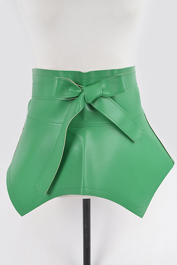 Green Faux Leather Skirt Belt