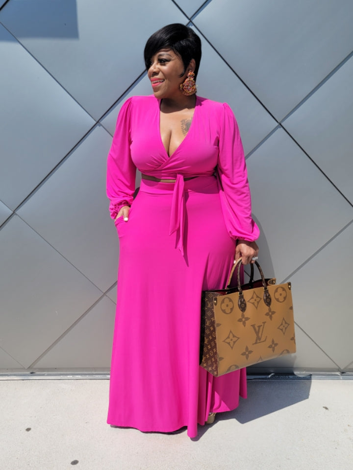 Load image into Gallery viewer, Pink Lashun Maxi Skirt Set
