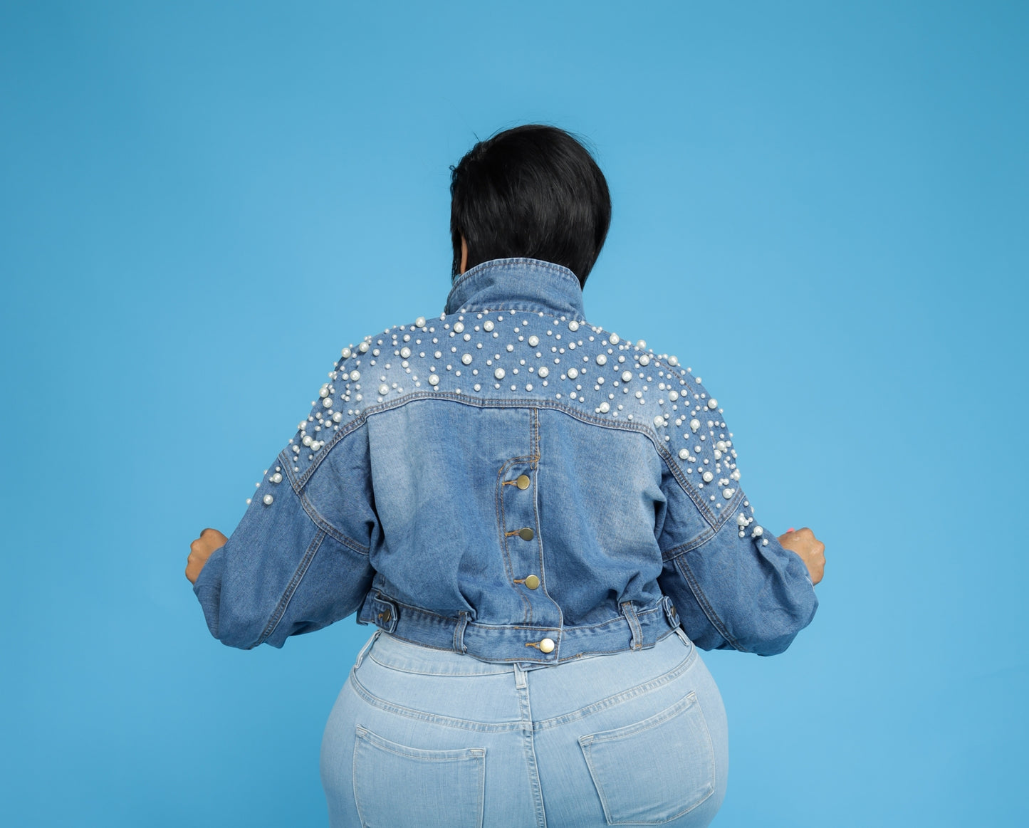 Drip In Pearl Denim Jacket