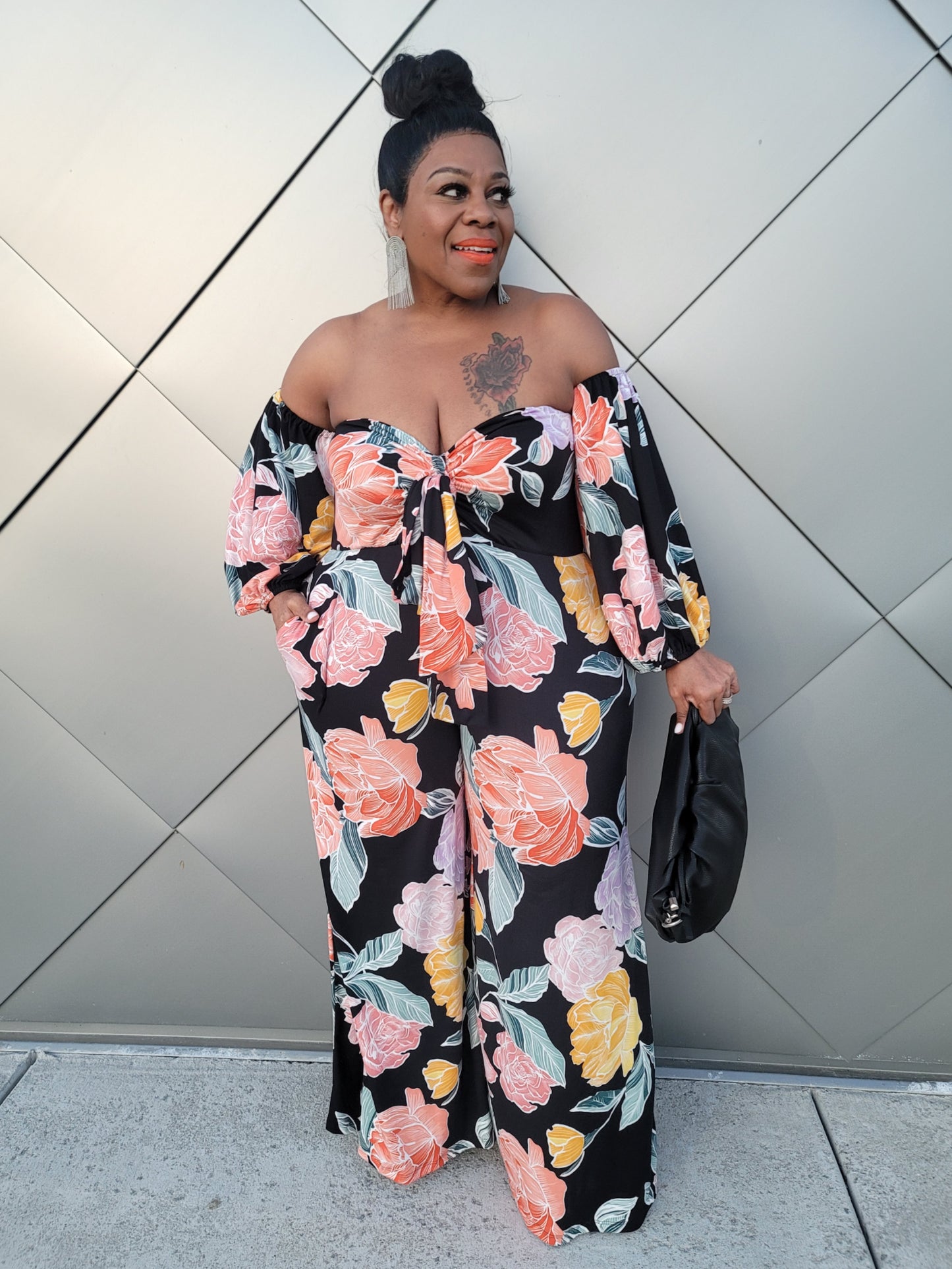 Floral Tied Off-Shoulder Jumpsuit