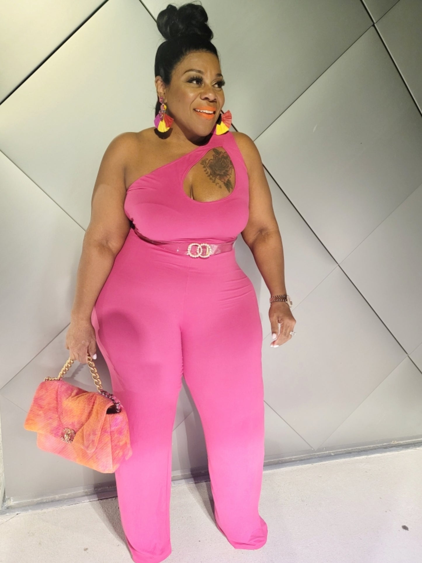 Load image into Gallery viewer, Pink Pretty Cut Out Jumpsuit
