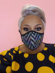 Silver Mesh Sequin Face Mask