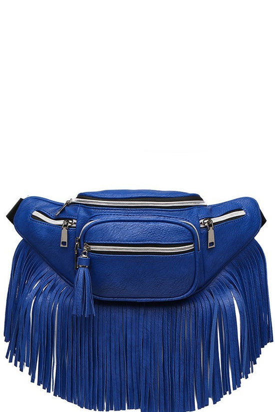 Royal Blue Western Fringe Fanny Pack Waist Bag