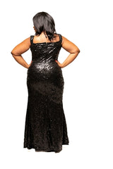 Black Blaine Sequin Gown