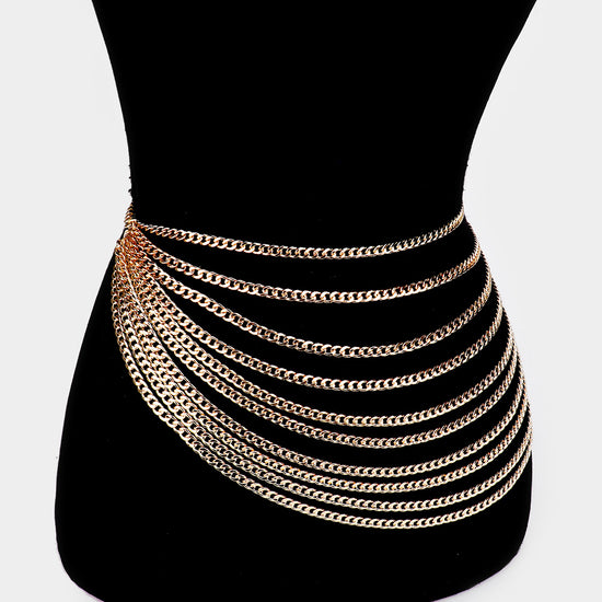 Gold 10 Rows Chain Belt
