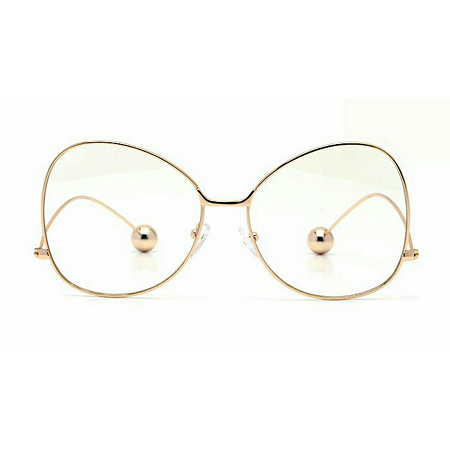 Load image into Gallery viewer, Gold Zina Metal Oversize Glasses
