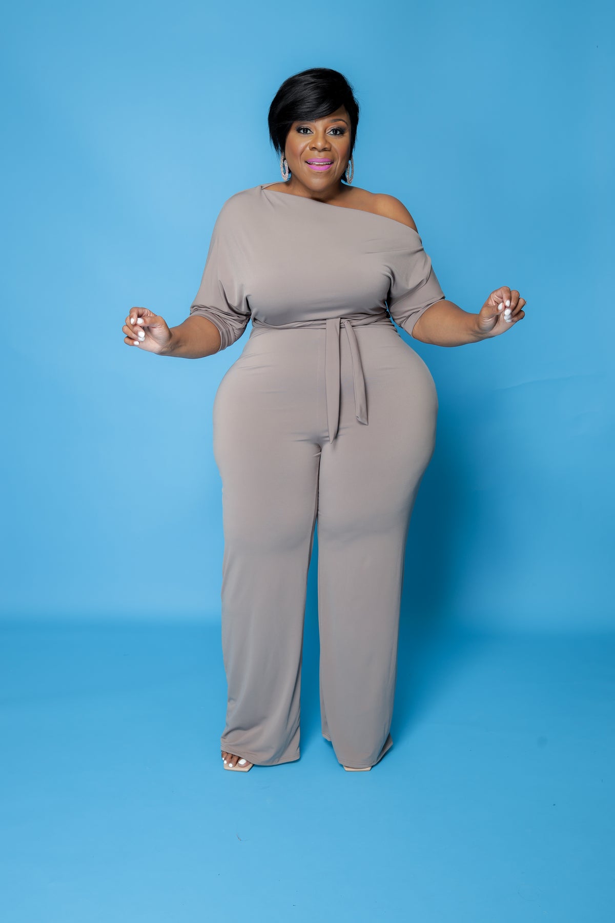 Mocha Dolly Off Shoulder Jumpsuit