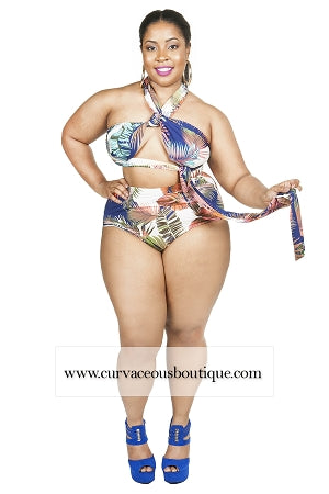 Palm Print Swimsuit Set