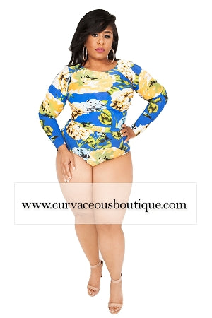 Royal Blue Floral 2Pc Swimset
