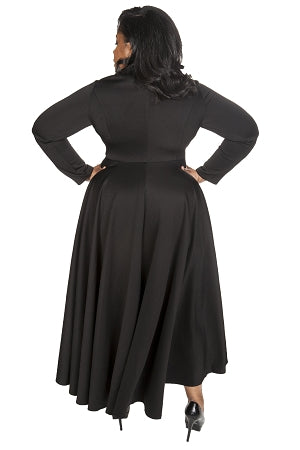 Esther Black  Double Breast Coat Dress